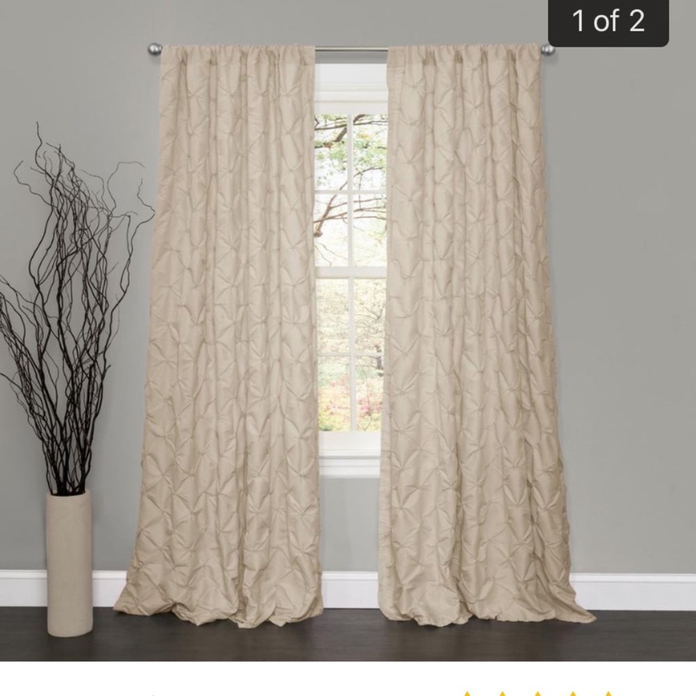 BNIP Lush Decor Taupe Curtain Panel
